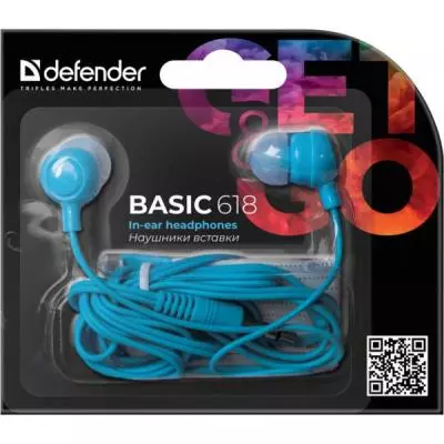 Наушники Defender Basic 618 Blue (63628) - 1 Наушники Defender Basic 618 Blue (63628) - 1