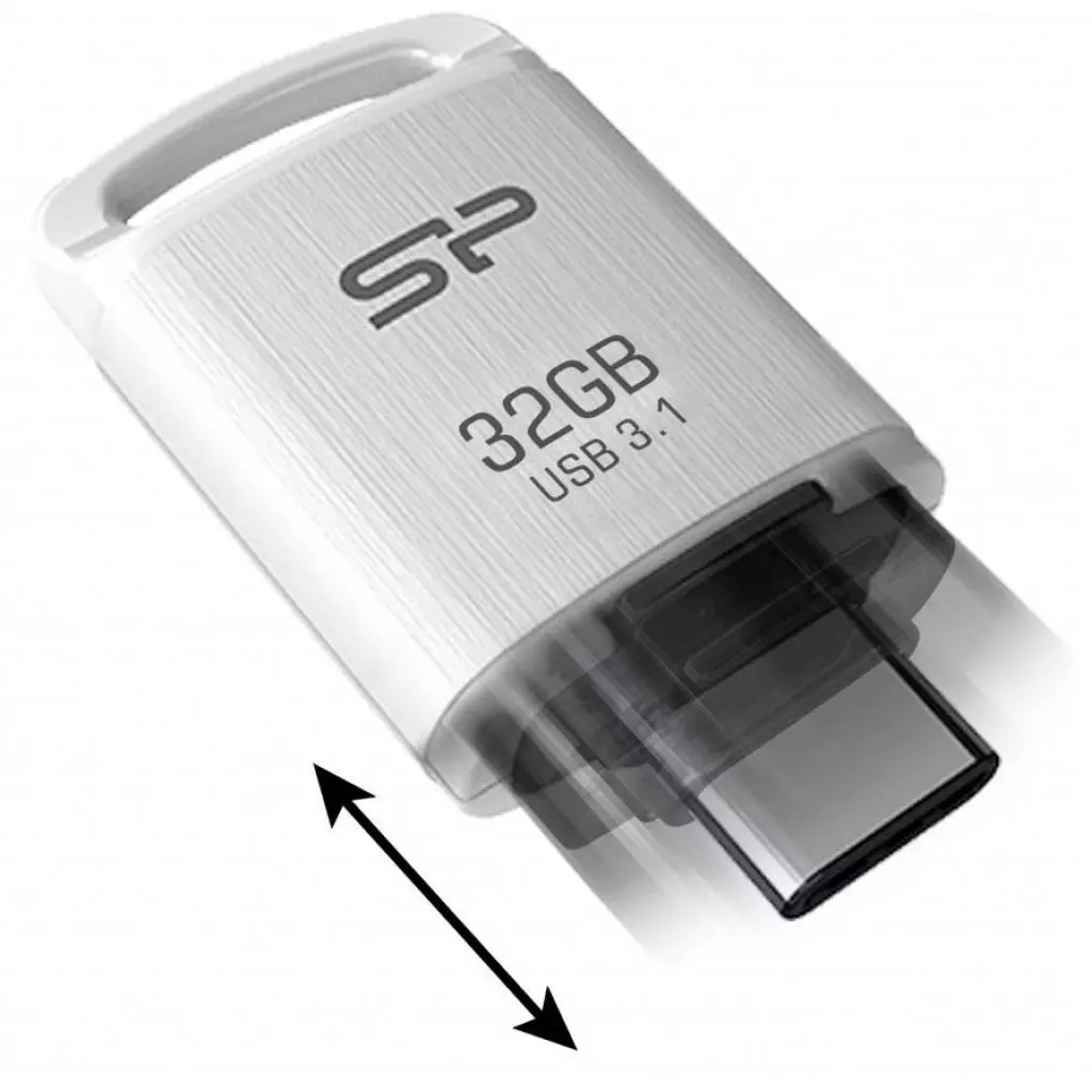 USB флеш накопитель Silicon Power 32GB C10 White USB 3.1 / Type-C (SP032GBUC3C10V1W) - 1 USB флеш накопитель Silicon Power 32GB C10 White USB 3.1 / Type-C (SP032GBUC3C10V1W) - 1