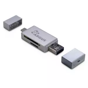 Считыватель флеш-карт Argus USB2.0, Micro-USB/Lightning, TF, SD (R-004)