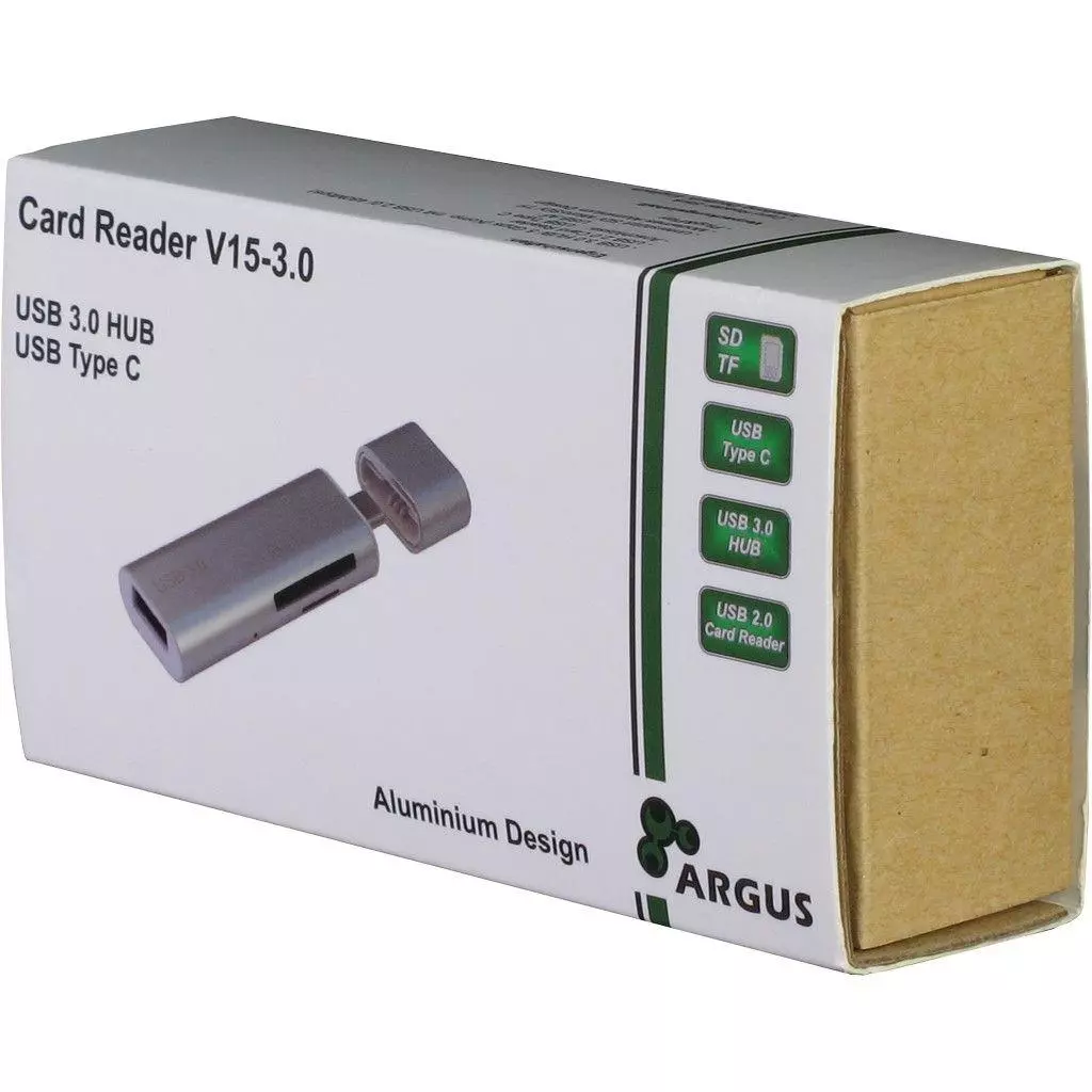 Считыватель флеш-карт Argus USB2.0, USB Type C/ USB 3.0 Type A Male/ Micro USB 2.0 (OTG) (V15-3.0) - 4 Считыватель флеш-карт Argus USB2.0, USB Type C/ USB 3.0 Type A Male/ Micro USB 2.0 (OTG) (V15-3.0) - 4