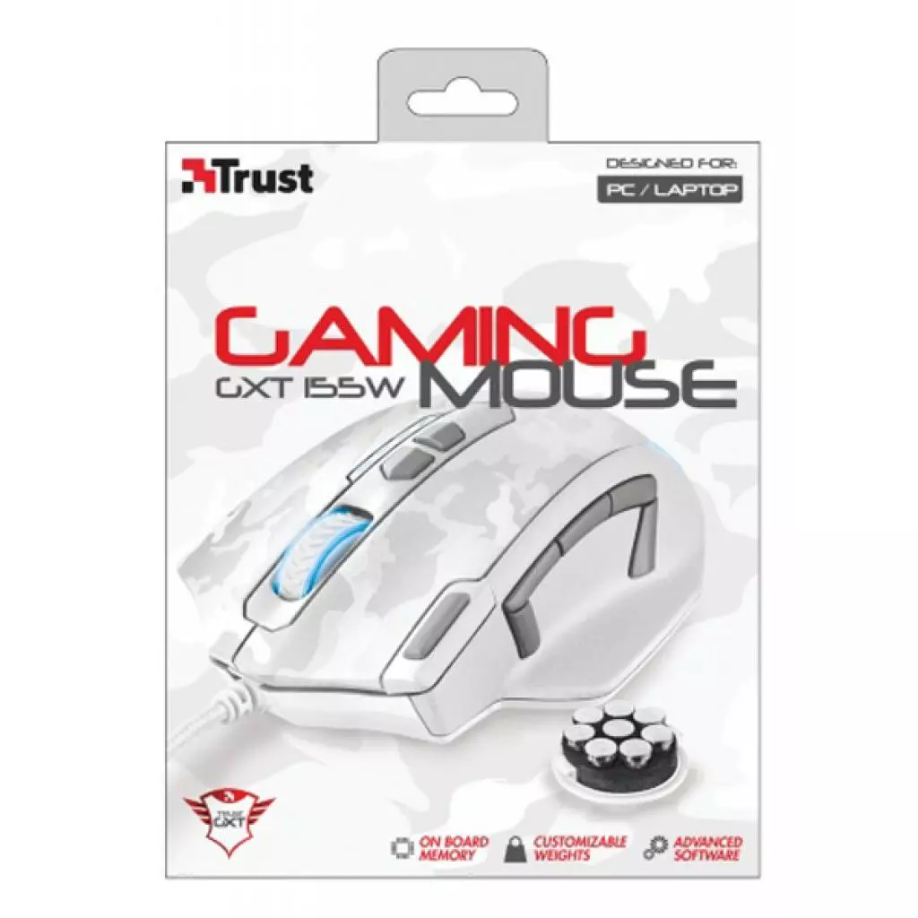 Мышка Trust GXT 155W Gaming Mouse - white camouflage (20852) - 3