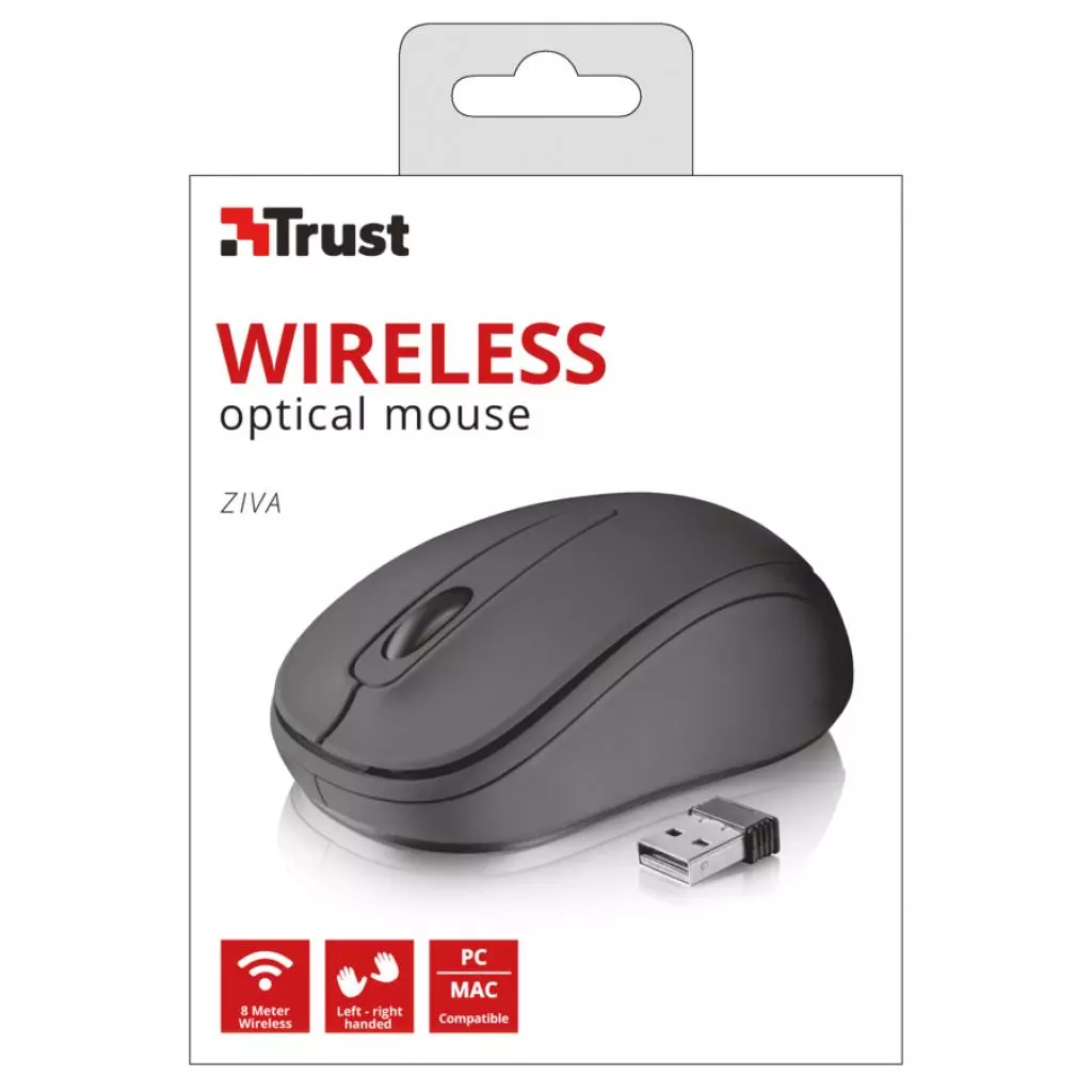 Мышка Trust Ziva wireless compact mouse black (21509) - 4 Мышка Trust Ziva wireless compact mouse black (21509) - 4