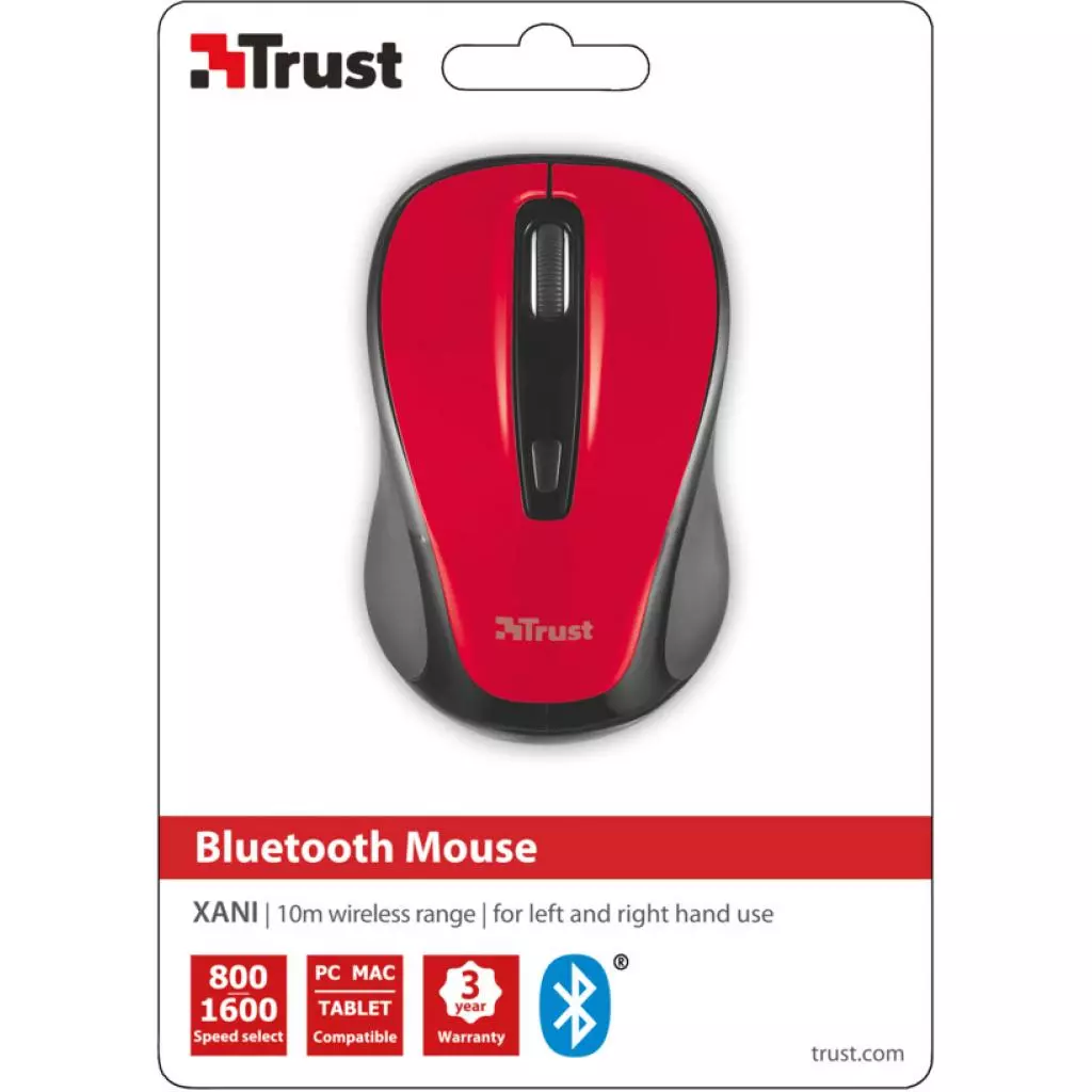 Мышка Trust Xani Optical Bluetooth Mouse red (21476) - 4