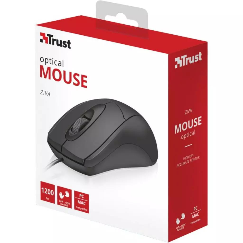Мышка Trust Ziva Optical mouse Black USB (21947) - 4 Мышка Trust Ziva Optical mouse Black USB (21947) - 4
