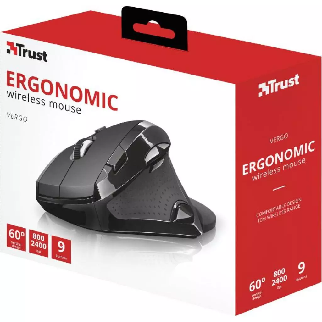 Мышка Trust Vergo Wireless ergonomic comfort (21722) - 6