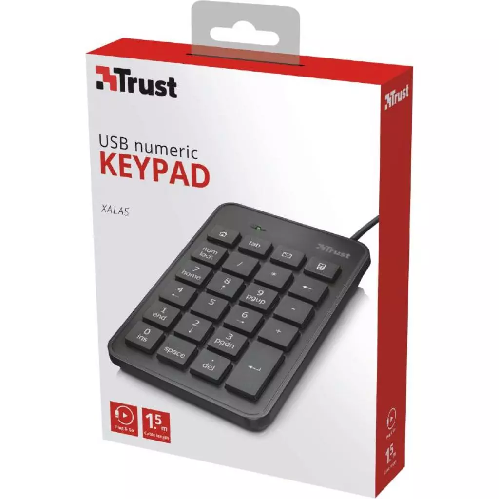 Клавиатура Trust Xalas USb numeric keypad (22221) - 4 Клавиатура Trust Xalas USb numeric keypad (22221) - 4