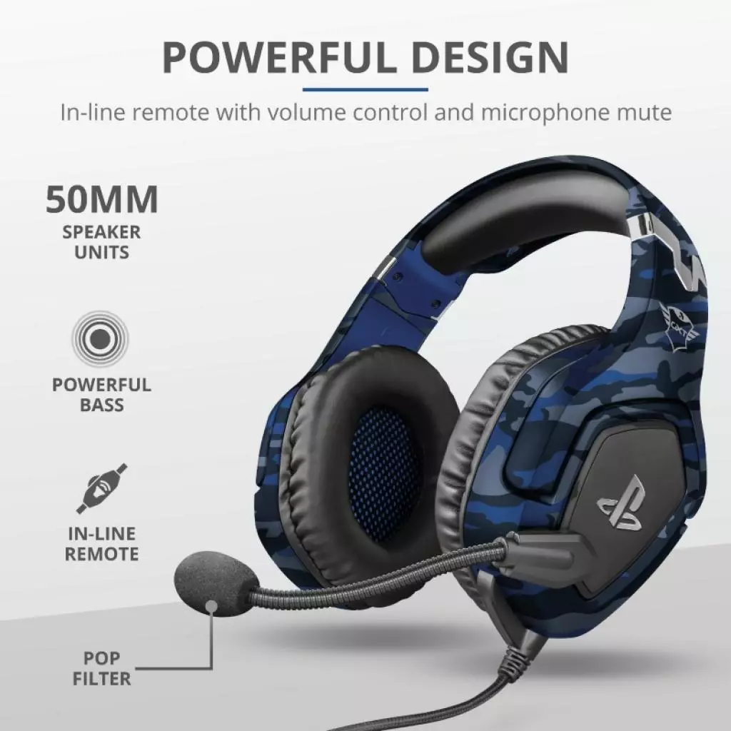 Наушники Trust GXT 488 Forze-G for PS4 Blue (23532) - 14 Наушники Trust GXT 488 Forze-G for PS4 Blue (23532) - 14
