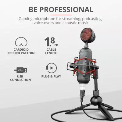 Микрофон Trust GXT 244 Buzz USB Streaming Microphone Black (23466) - 9 Микрофон Trust GXT 244 Buzz USB Streaming Microphone Black (23466) - 9