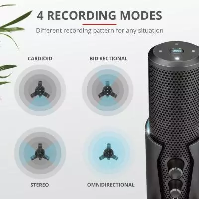 Микрофон Trust GXT 258 Fyru USB 4-in-1 Streaming Microphone Black (23465) - 3 Микрофон Trust GXT 258 Fyru USB 4-in-1 Streaming Microphone Black (23465) - 3