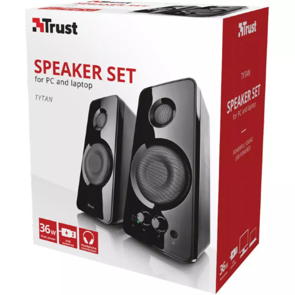 Акустическая система Trust Tytan 2.0 Speaker Set. Black (21560) - 4 Акустическая система Trust Tytan 2.0 Speaker Set. Black (21560) - 4