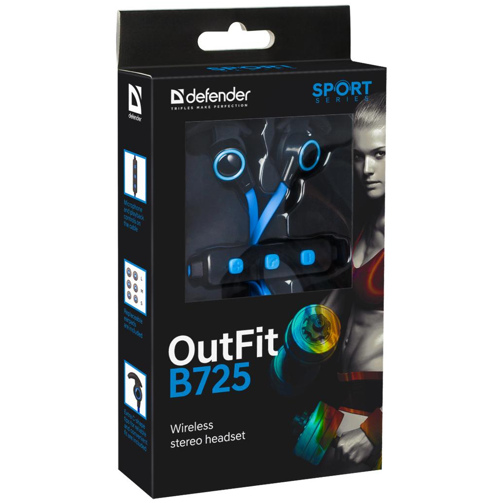 Наушники Defender OutFit B725 Black-Blue (63725) - 1 Наушники Defender OutFit B725 Black-Blue (63725) - 1