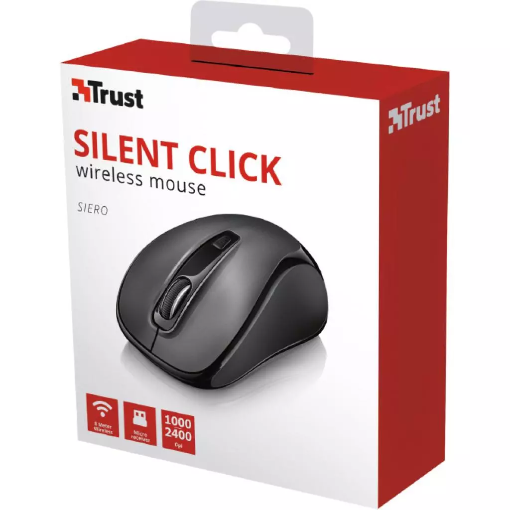 Мышка Trust Siero Silent Click Wireless Black (23266) - 4