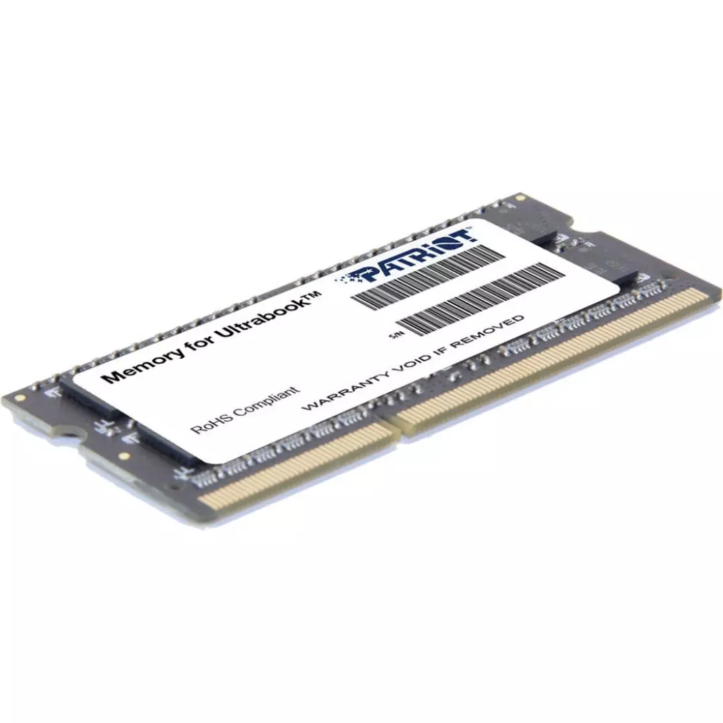 Модуль памяти для ноутбука SoDIMM DDR3L 4GB 1600 MHz Patriot (PSD34G1600L2S) - 1 Модуль памяти для ноутбука SoDIMM DDR3L 4GB 1600 MHz Patriot (PSD34G1600L2S) - 1