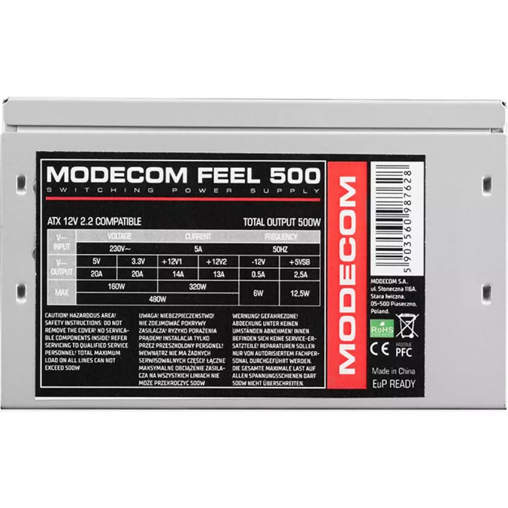 Блок питания Modecom 500W (ZAS-FEEL-00-500-ATX-PFC) - 2 Блок питания Modecom 500W (ZAS-FEEL-00-500-ATX-PFC) - 2