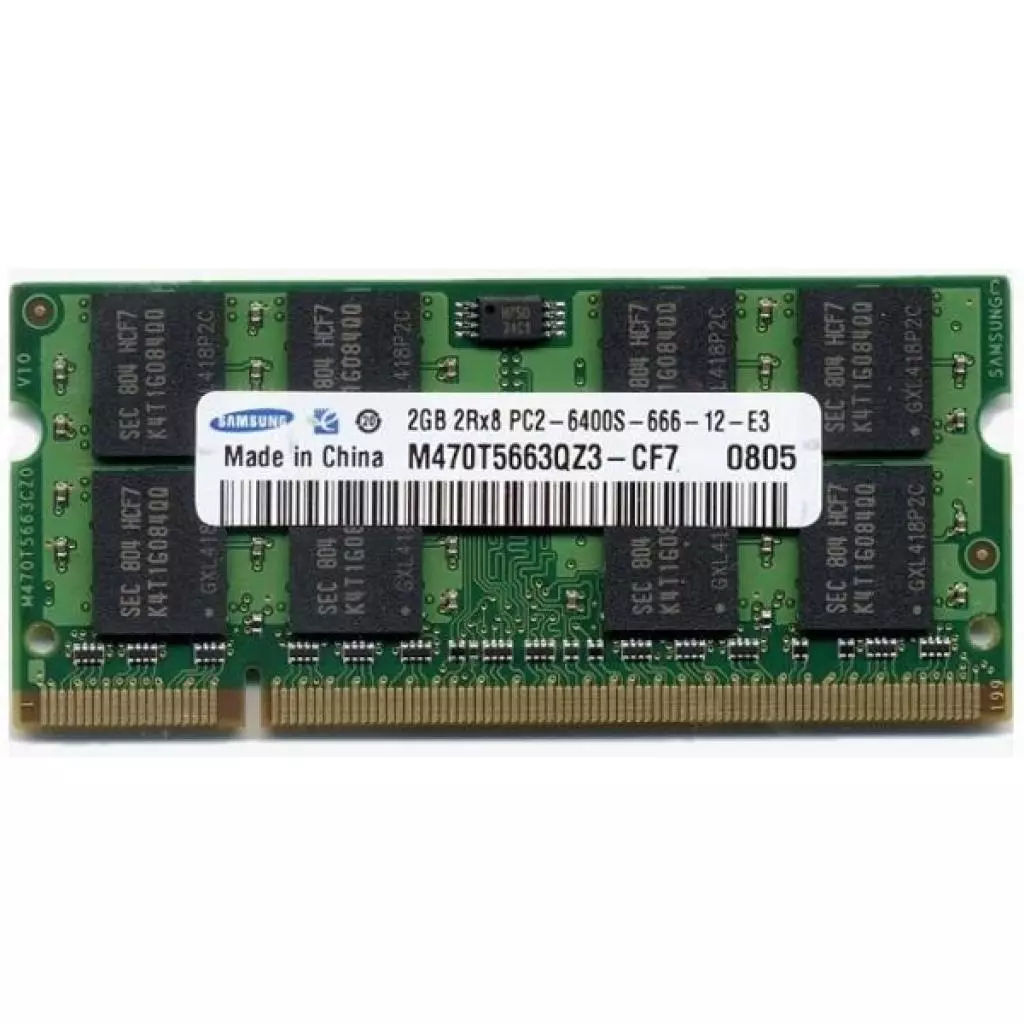 Модуль памяти для ноутбука SoDIMM DDR2 2GB 800 MHz Samsung (M470T5663QZ3-CF7_Ref)