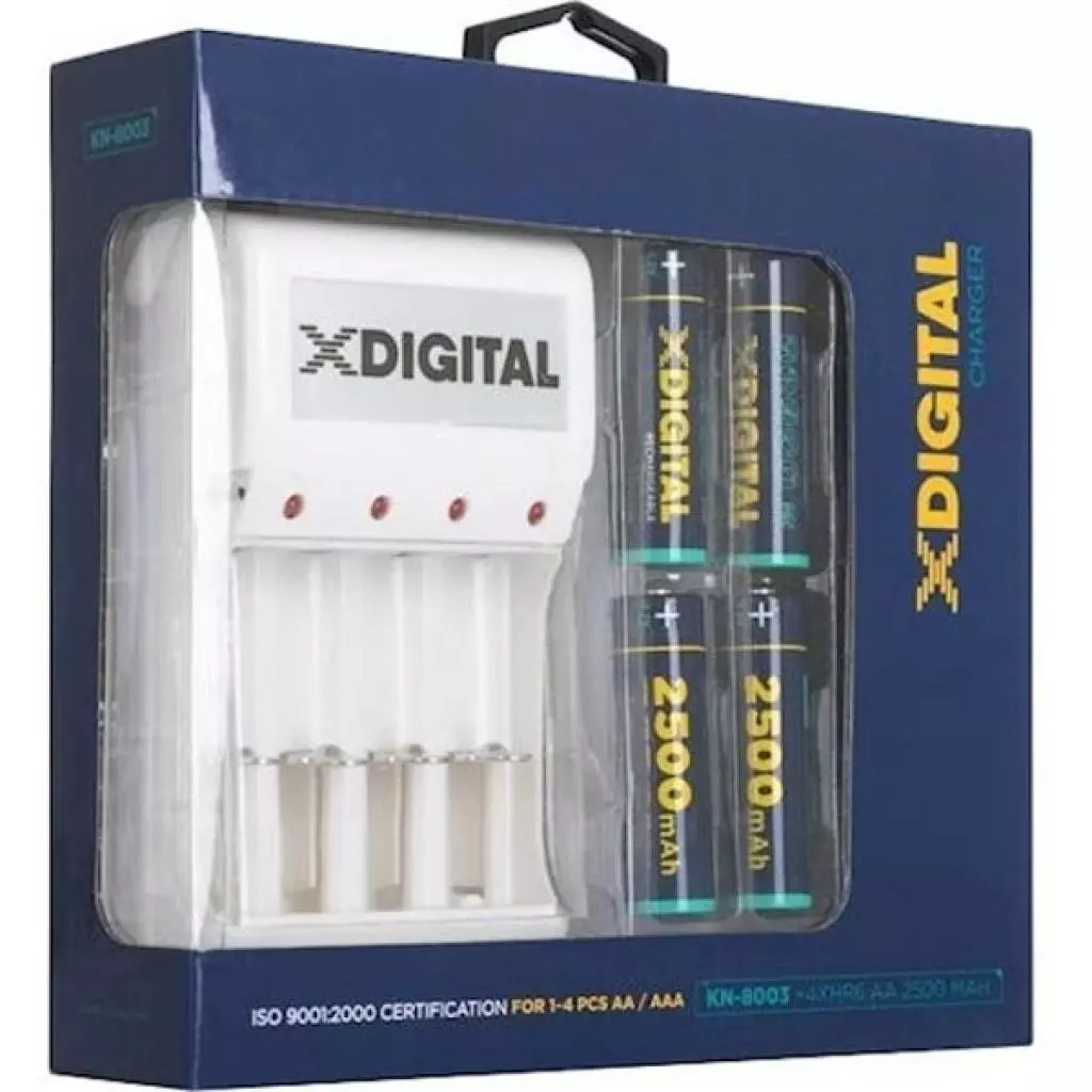 Зарядное устройство для аккумуляторов X-Digital KN-8003 + 4 Ni-MH 2500mAh