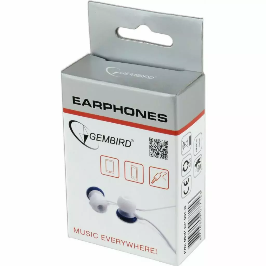 Наушники Gembird MHP-EP-001 Blue (MHP-EP-001-B) - 2 Наушники Gembird MHP-EP-001 Blue (MHP-EP-001-B) - 2