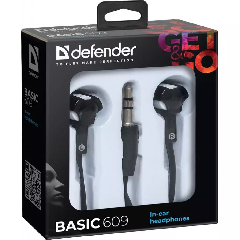 Наушники Defender Basic 609 Black-White (63609) - 1 Наушники Defender Basic 609 Black-White (63609) - 1