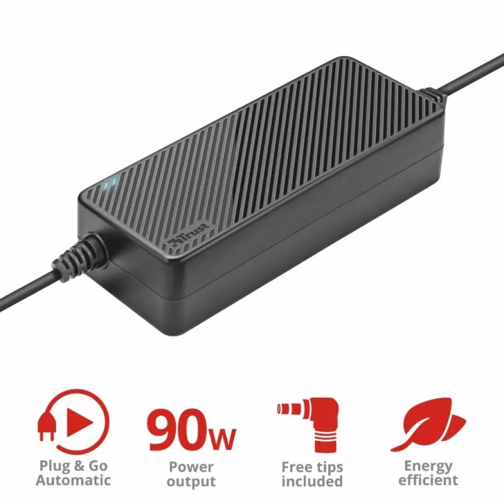 Блок питания к ноутбуку Trust Plug & Go 90W Universal Laptop Charger (20194) - 2