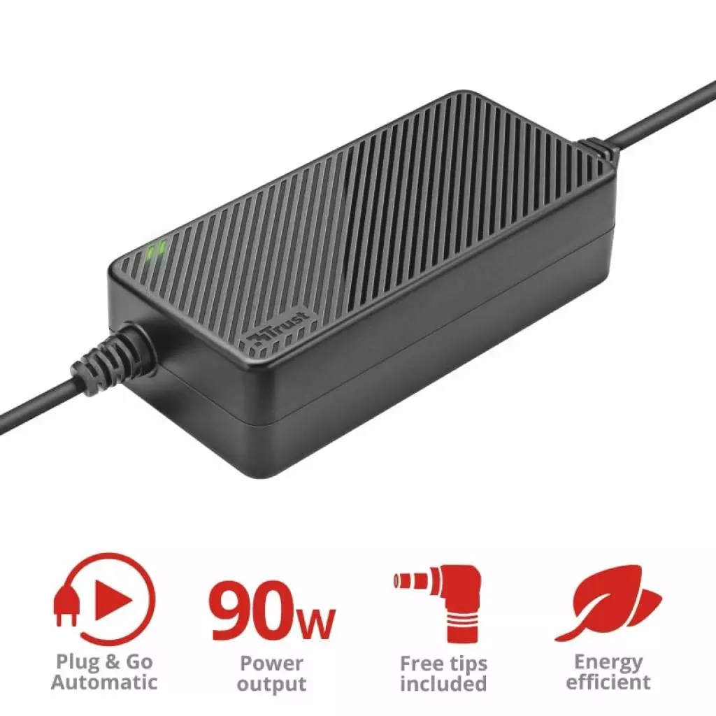Блок питания к ноутбуку Trust Xera 90W Smart Laptop Charger (22910) - 2 Блок питания к ноутбуку Trust Xera 90W Smart Laptop Charger (22910) - 2