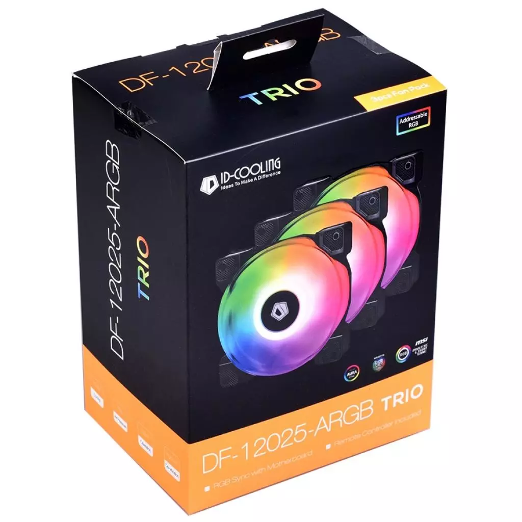 Кулер для корпуса ID-Cooling DF-12025-ARGB Trio (3pcs Pack) (DF-12025-ARGB Trio) - 3 Кулер для корпуса ID-Cooling DF-12025-ARGB Trio (3pcs Pack) (DF-12025-ARGB Trio) - 3