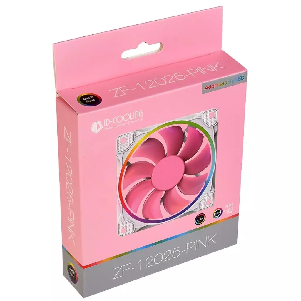 Кулер для корпуса ID-Cooling ZF-12025-PINK ARGB (Single Pack) (ZF-12025-PINK) - 2 Кулер для корпуса ID-Cooling ZF-12025-PINK ARGB (Single Pack) (ZF-12025-PINK) - 2