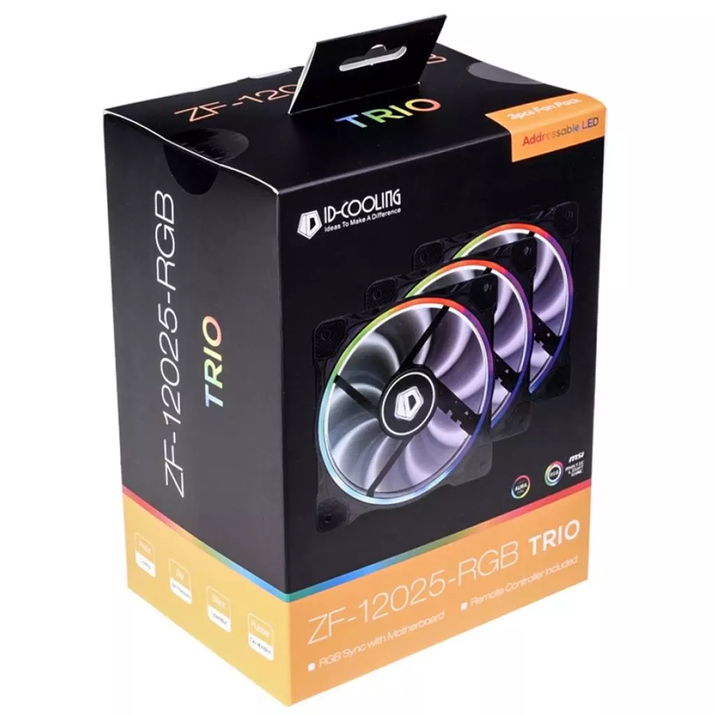 Кулер для корпуса ID-Cooling ZF-12025-RGB Trio (3pcs Pack) (ZF-12025-RGB Trio) - 3