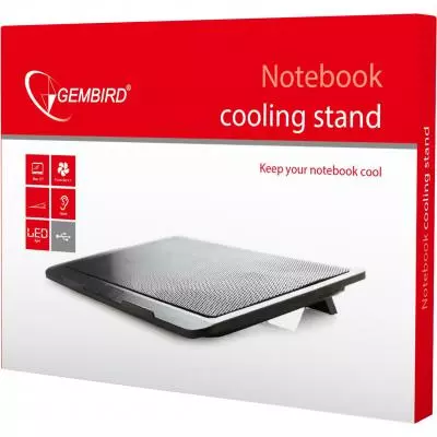 Подставка для ноутбука Gembird 15", 1x140 mm fan, black (NBS-1F15-01) - 1