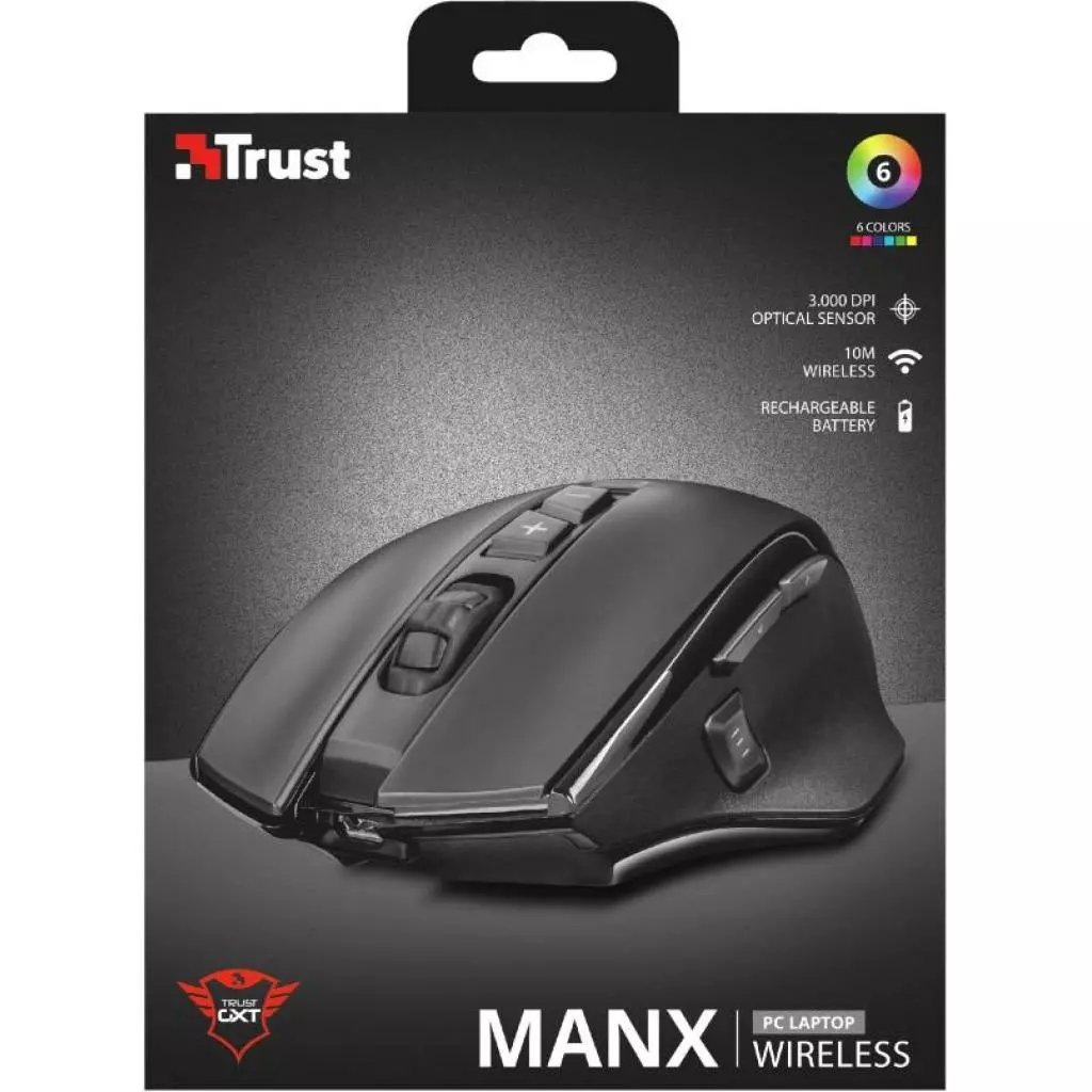 Мышка Trust GXT 140 Manx rechargeable wireless (21790) - 3 Мышка Trust GXT 140 Manx rechargeable wireless (21790) - 3