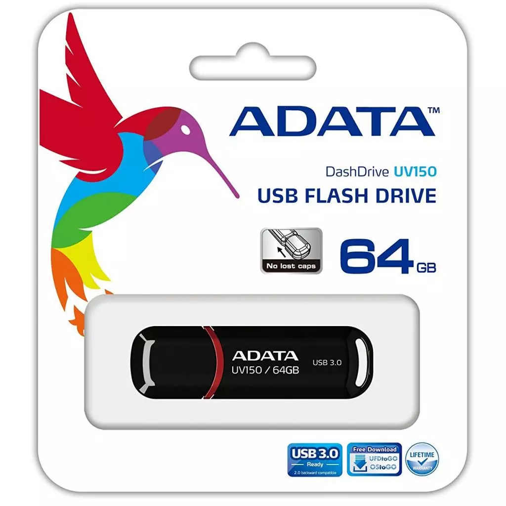 USB флеш накопитель ADATA 64GB UV150 Black USB 3.0 (AUV150-64G-RBK) - 3 USB флеш накопитель ADATA 64GB UV150 Black USB 3.0 (AUV150-64G-RBK) - 3