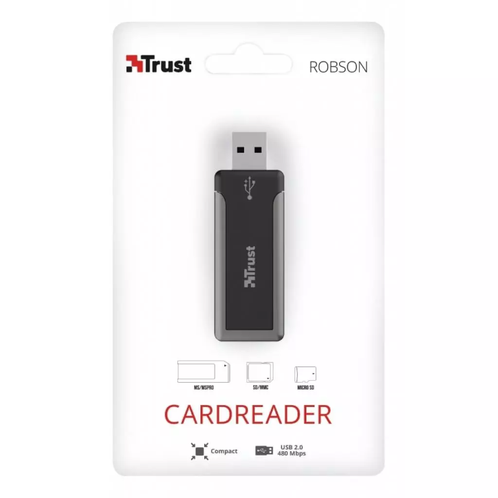 Считыватель флеш-карт Trust MRC-110 Mini USB 2.0 Black (21167_TRUST) - 4