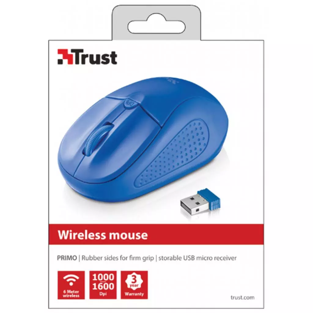 Мышка Trust Primo Wireless Mouse Blue (20786) - 4 Мышка Trust Primo Wireless Mouse Blue (20786) - 4