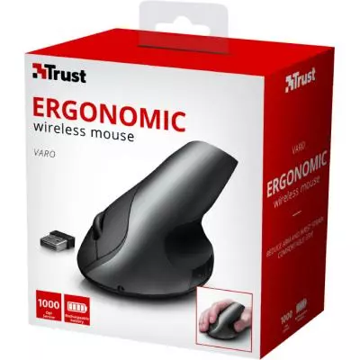 Мышка Trust Varo Ergonomic Wireless Black (22126) - 7 Мышка Trust Varo Ergonomic Wireless Black (22126) - 7