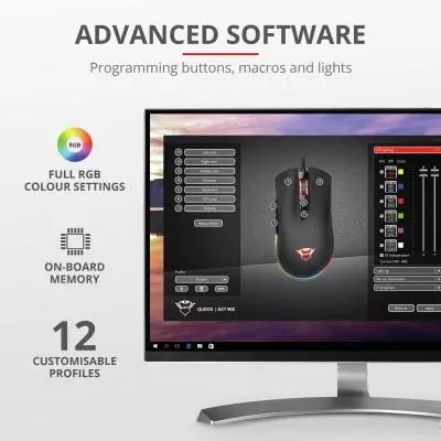 Мышка Trust GXT 900 Qudos RGB Gaming USB Black (23400) - 6 Мышка Trust GXT 900 Qudos RGB Gaming USB Black (23400) - 6