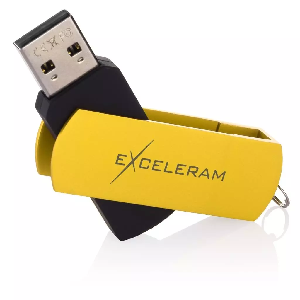 USB флеш накопитель eXceleram 16GB P2 Series Yellow2/Black USB 2.0 (EXP2U2Y2B16) - 2