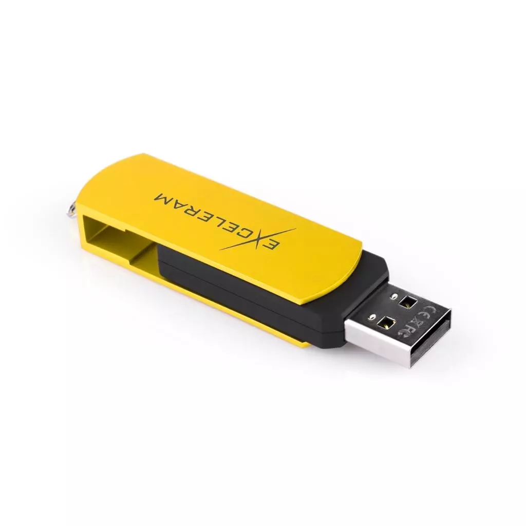 USB флеш накопитель eXceleram 16GB P2 Series Yellow2/Black USB 2.0 (EXP2U2Y2B16) - 4