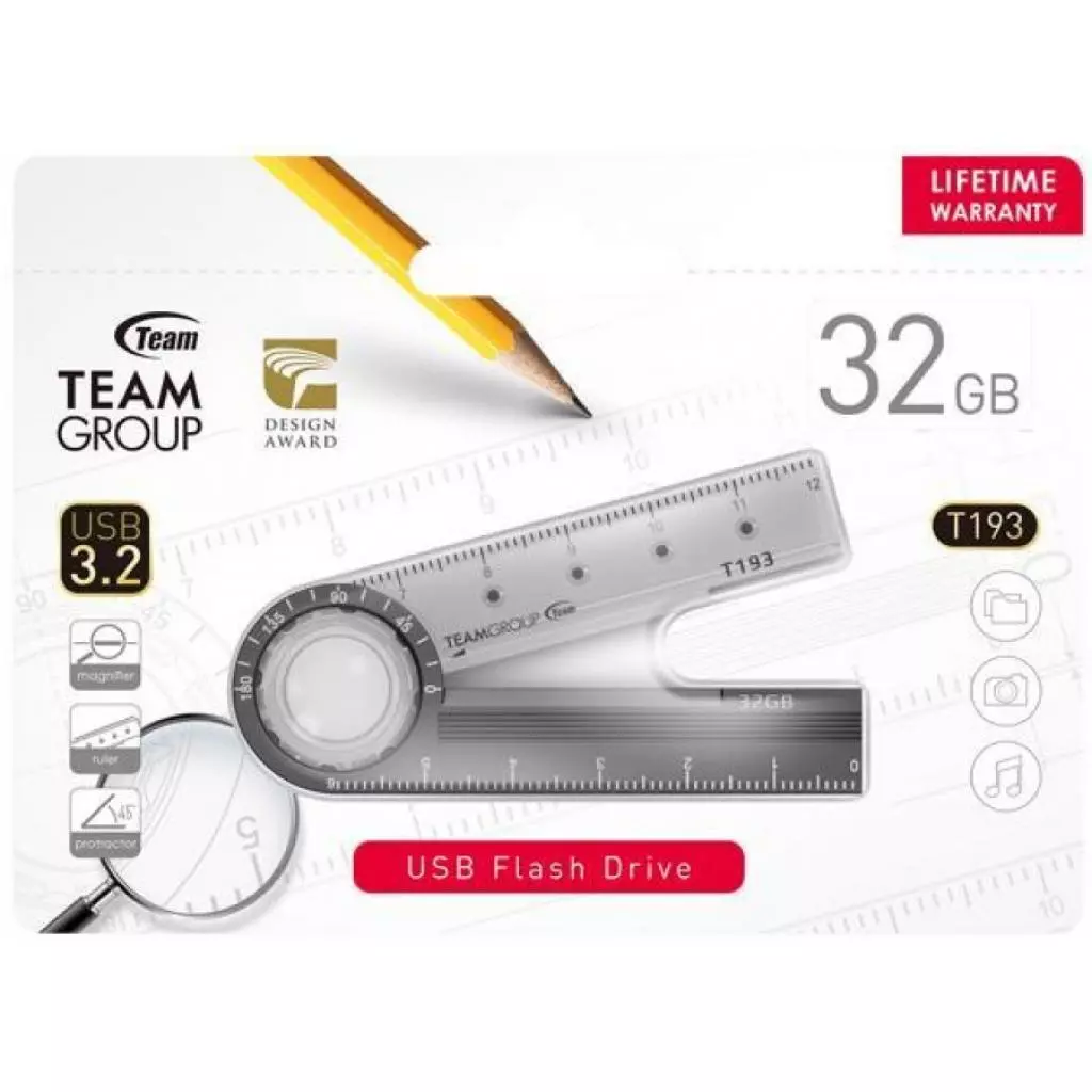 USB флеш накопитель Team 32GB T193 Nickel Black USB 3.2 (TT19332GF01) - 4 USB флеш накопитель Team 32GB T193 Nickel Black USB 3.2 (TT19332GF01) - 4