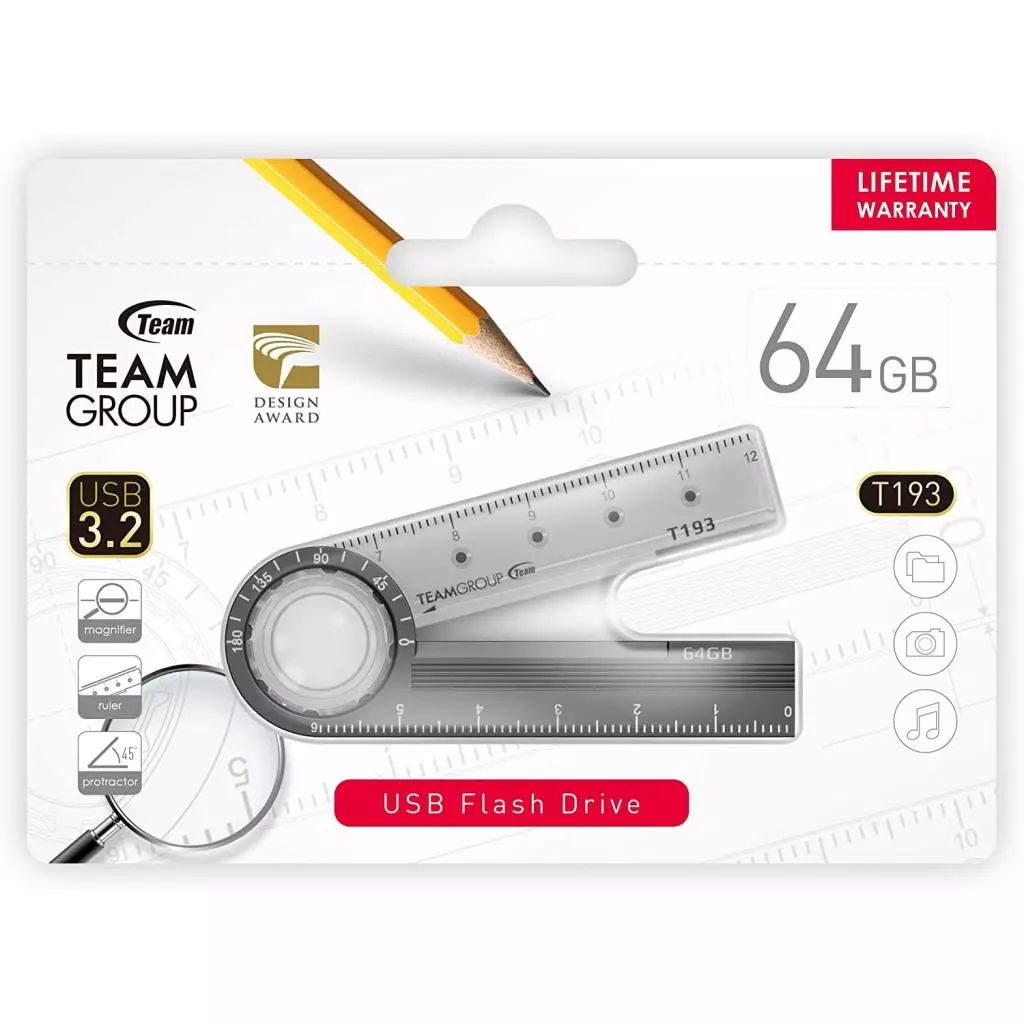 USB флеш накопитель Team 64GB T193 Nickel Black USB 3.2 (TT19364GF01) - 4 USB флеш накопитель Team 64GB T193 Nickel Black USB 3.2 (TT19364GF01) - 4