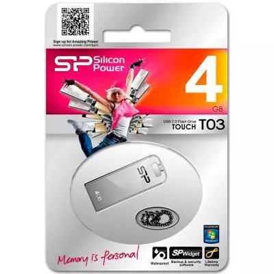 USB флеш накопитель Silicon Power 4GB Touch T03 USB 2.0 (SP004GBUF2T03V1F) - 3
