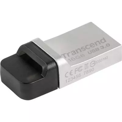 USB флеш накопитель Transcend 16GB JetFlash OTG 880 Metal Silver USB 3.0 (TS16GJF880S)