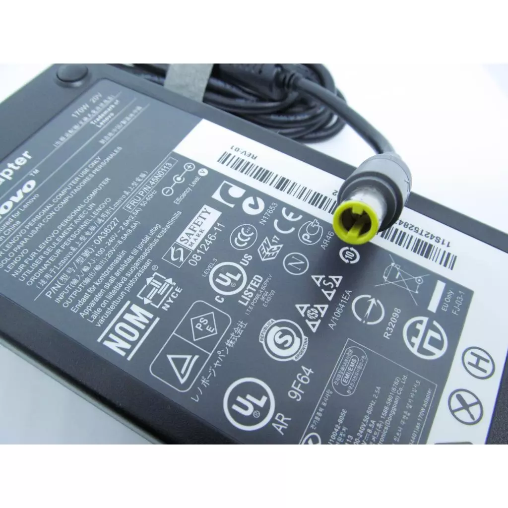 Блок питания к ноутбуку Lenovo 170W 20V, 8.50A, 7.9/5.5 (pin inside) (45N0112 / A40251) - 2 Блок питания к ноутбуку Lenovo 170W 20V, 8.50A, 7.9/5.5 (pin inside) (45N0112 / A40251) - 2