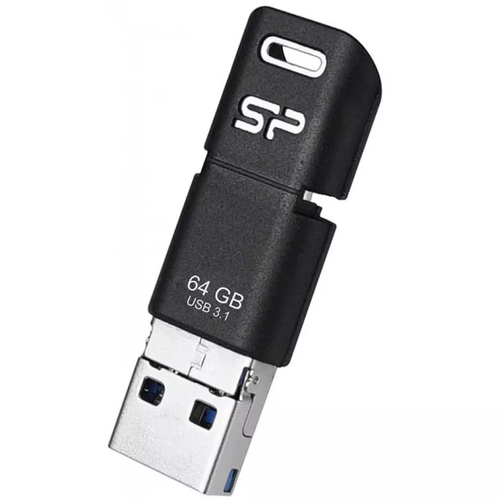 USB флеш накопитель Silicon Power 64GB Mobile C50 USB 3.1 Type-C (SP064GBUC3C50V1K) - 2