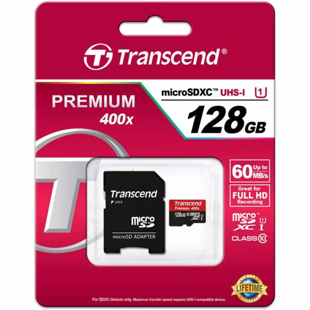 Карта памяти Transcend 128GB microSDXC class 10 UHS-I (TS128GUSDU1) - 1 Карта памяти Transcend 128GB microSDXC class 10 UHS-I (TS128GUSDU1) - 1
