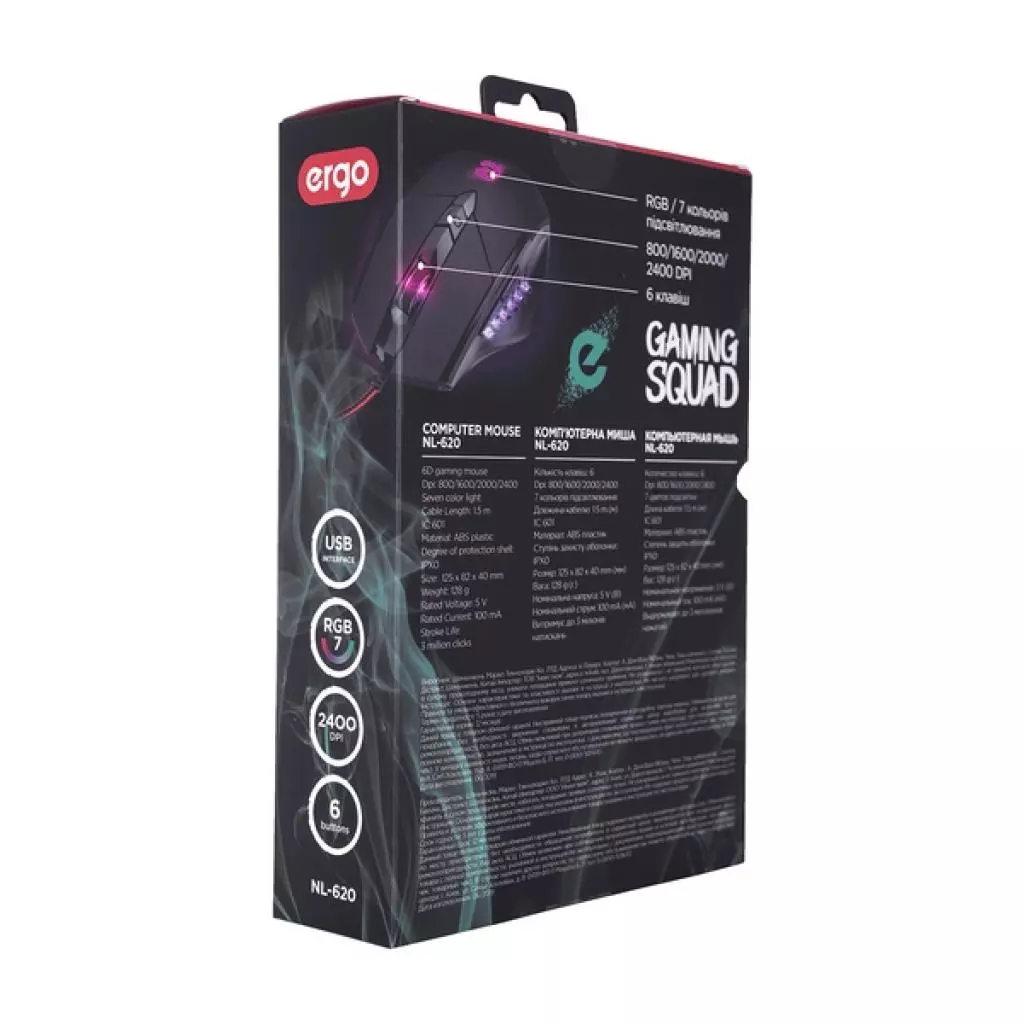 Мышка Ergo NL-620 Black (NL-620) - 6