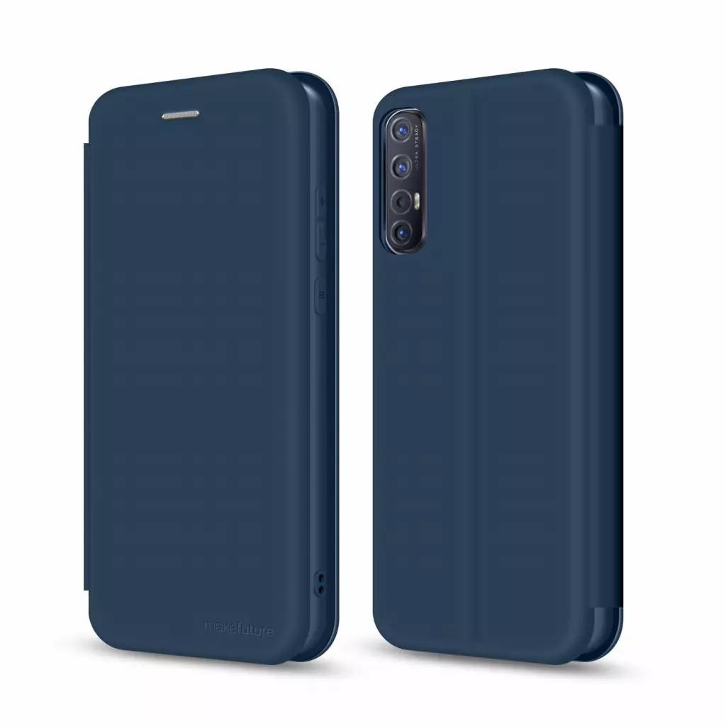 Чехол для моб. телефона MakeFuture Oppo Reno3 Pro Flip (Soft-Touch PU) Blue (MCP-OPR3PBL)
