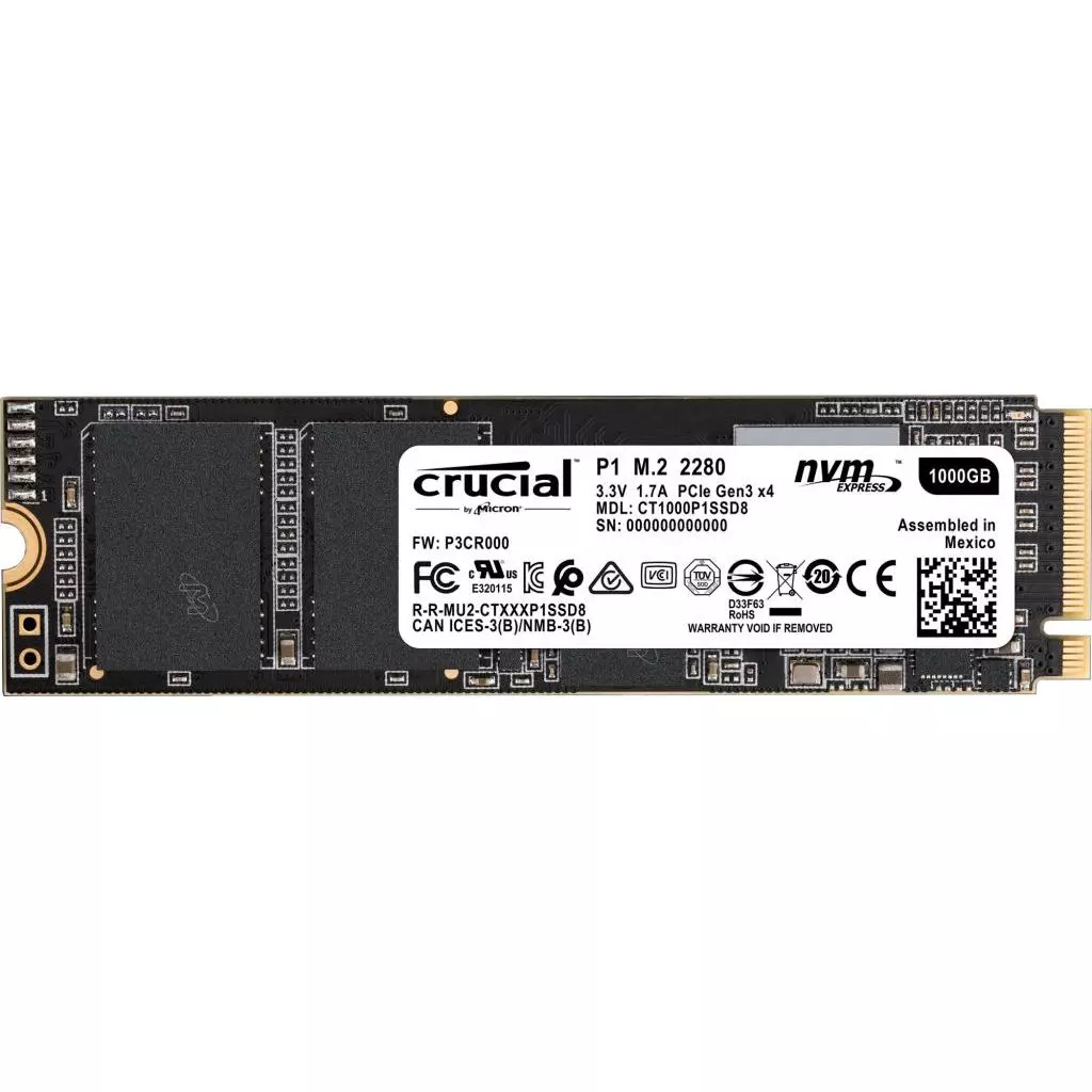 Накопитель SSD M.2 2280 1TB Micron (CT1000P1SSD8)