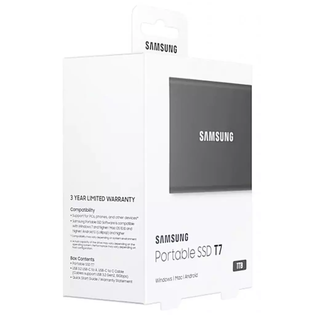 Накопитель SSD USB 3.2 1TB T7 Samsung (MU-PC1T0T/WW) - 8