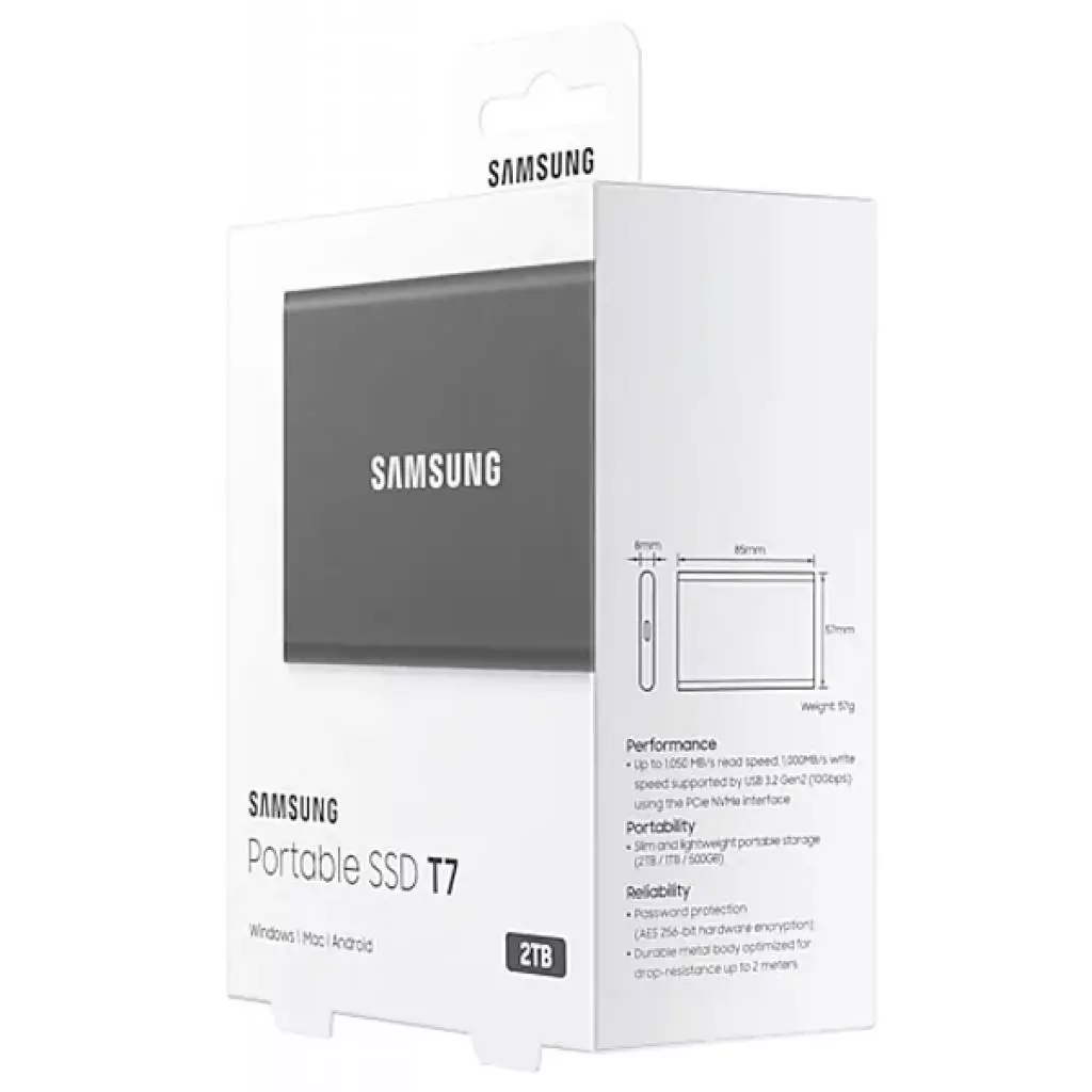 Накопитель SSD USB 3.2 2TB T7 Samsung (MU-PC2T0T/WW) - 10