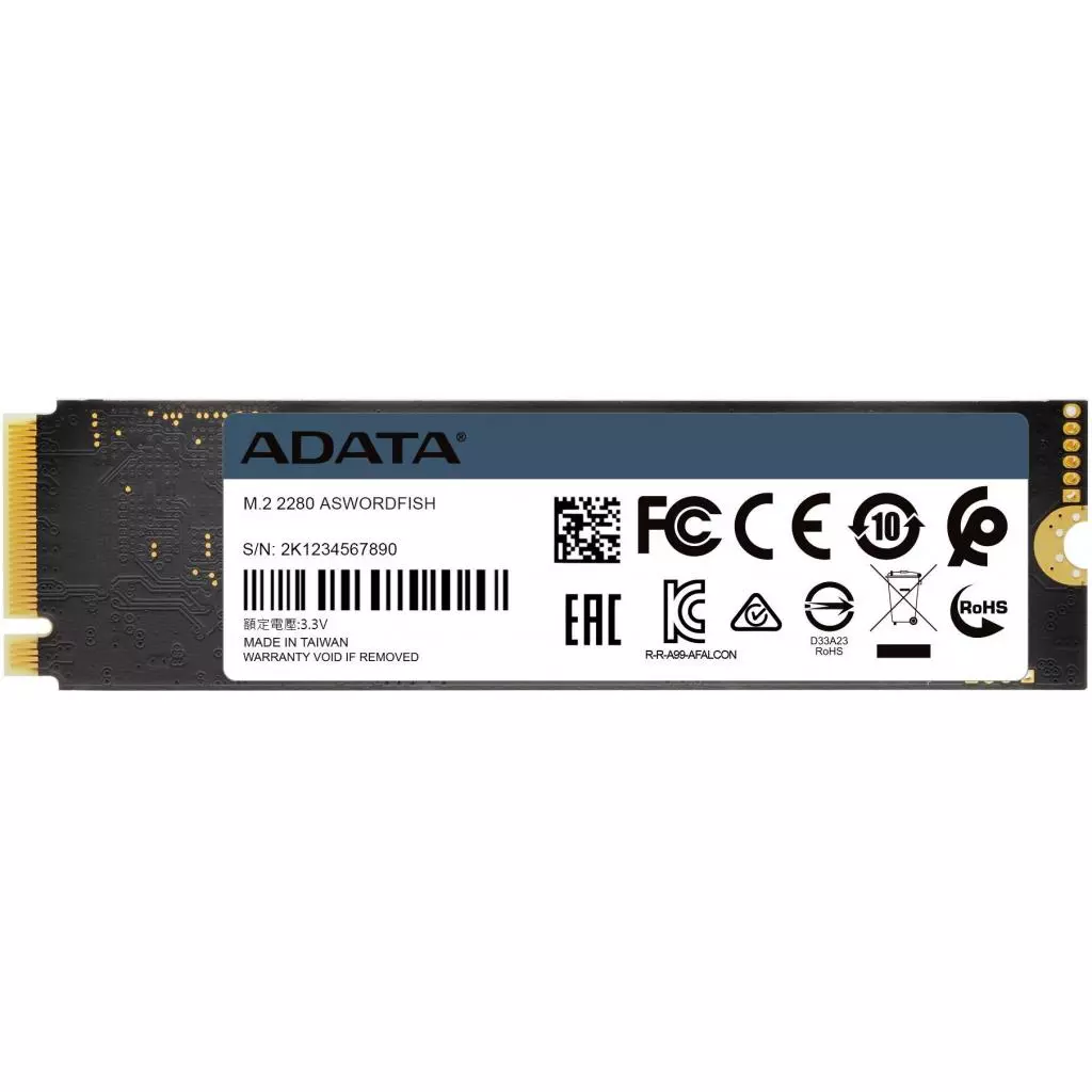 Накопитель SSD M.2 2280 1TB ADATA (ASWORDFISH-1T-C) - 4