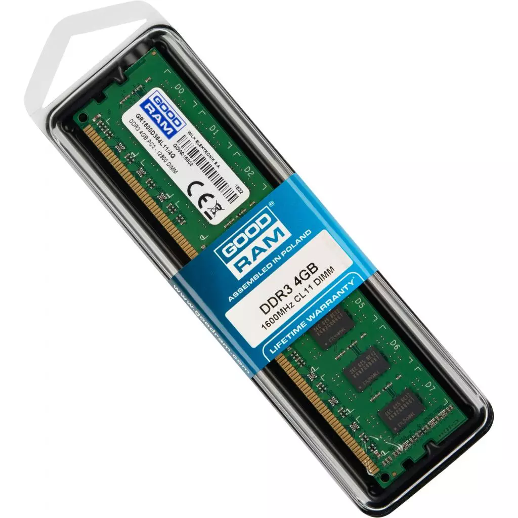 Модуль памяти для компьютера DDR3 4GB 1600 MHz Goodram (GR1600D364L11/4G) - 4